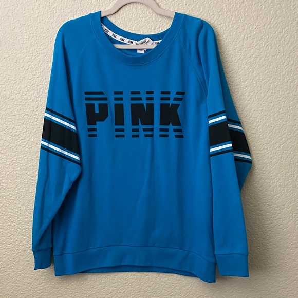 PINK Victoria's Secret Tops - PINK Victoria's Secret Teal Sweatshirt NWOT